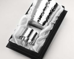 Coffret martelé en métal argenté