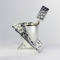 IMPACT COCKTAIL AND ITS EGG SPOON - Contemporary style silversmith's piece