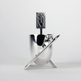 IMPACT COCKTAIL AND ITS EGG SPOON - Contemporary style silversmith's piece