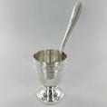 Empire egg cup and its egg spoon - Egg cups with egg spoons in silver metal