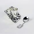 IMPACT COCKTAIL AND ITS EGG SPOON - Contemporary style silversmith's piece